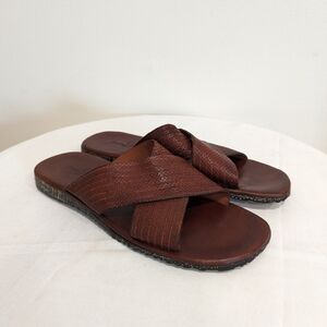 Tommy Bahama Men's Dark Leather Sandals Like New Size 11